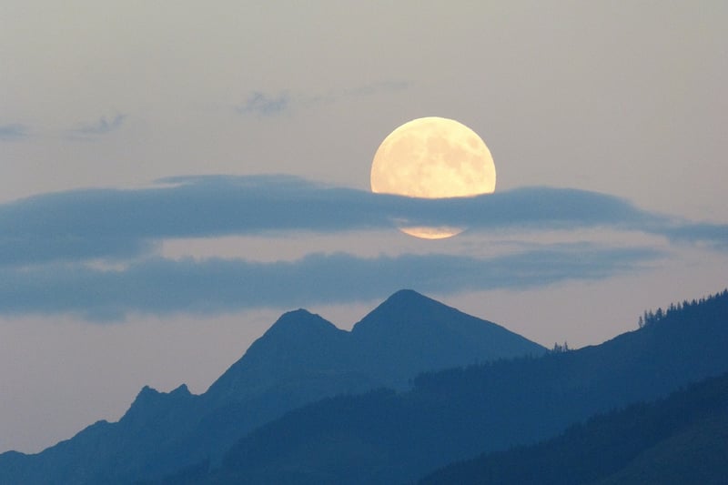 Full moon in the night sky